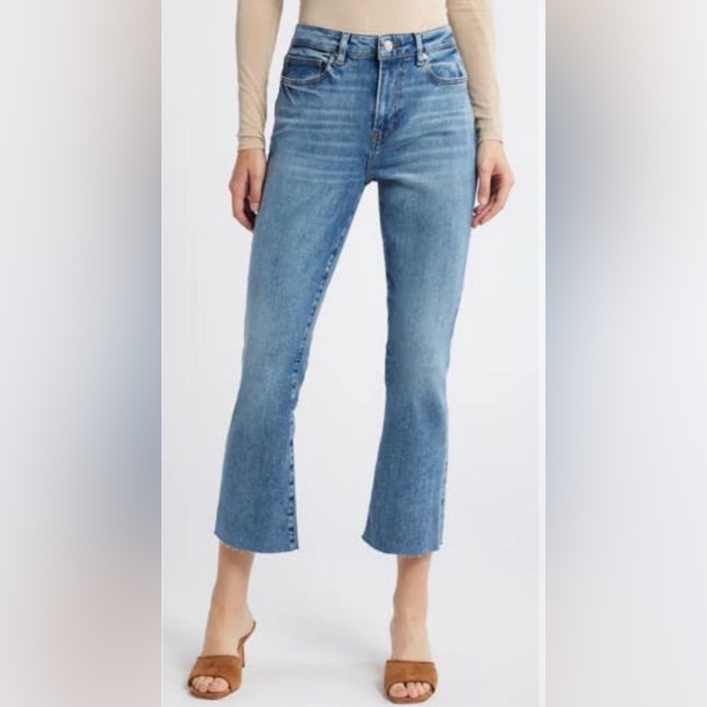FRAME Le Crop Mini Boot Jeans Medium Wash Cropped Flare Size 27